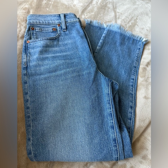 Madewell The Perfect Vintage Jeans Cut-off High Rise Straight Leg. - Picture 7 of 14